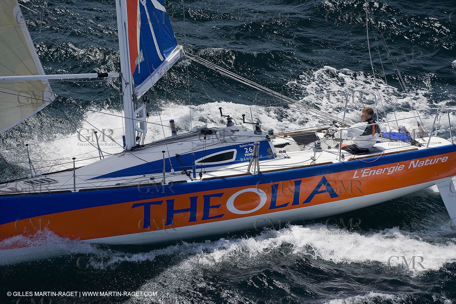 06-26-2007 - FIGARO II - THEOLIA - Skipper : Robert Nagy - Training off Marseille (south France) with strong wind conditions