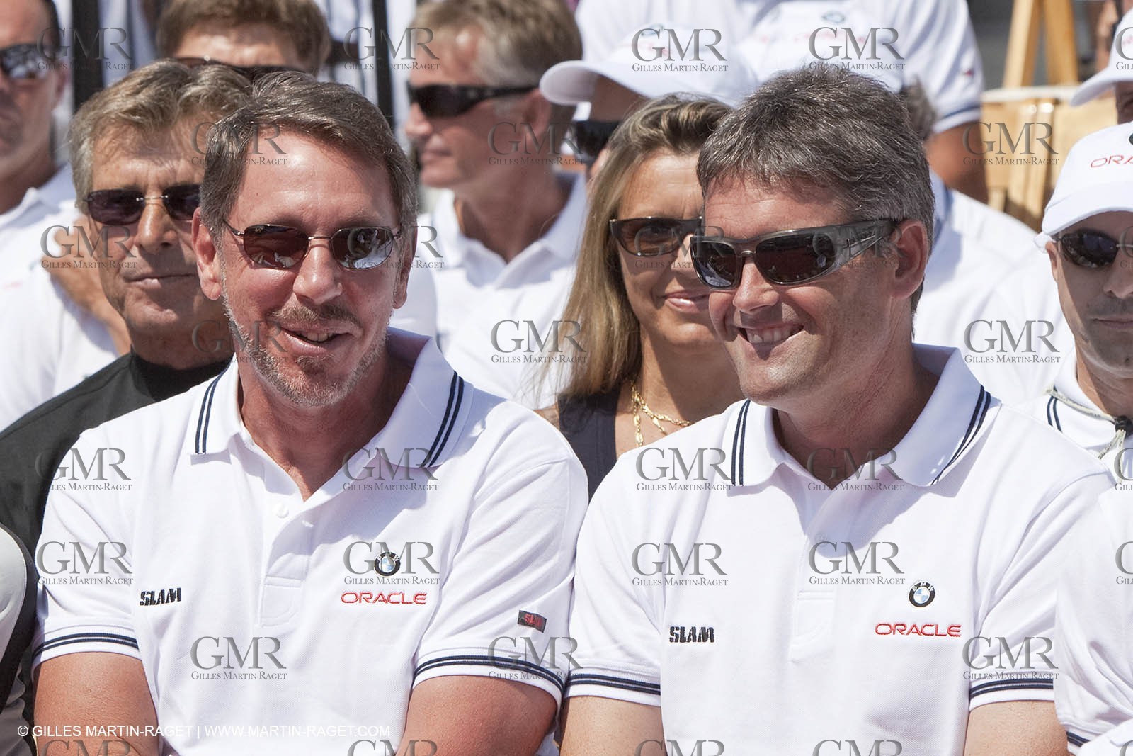 11 08 2009 - San Diego (USA,CA) - 33rd America's Cup - BMW ORACLE Racing - Team and Challenge presentation special event - Larry Ellison - Russell Coutts