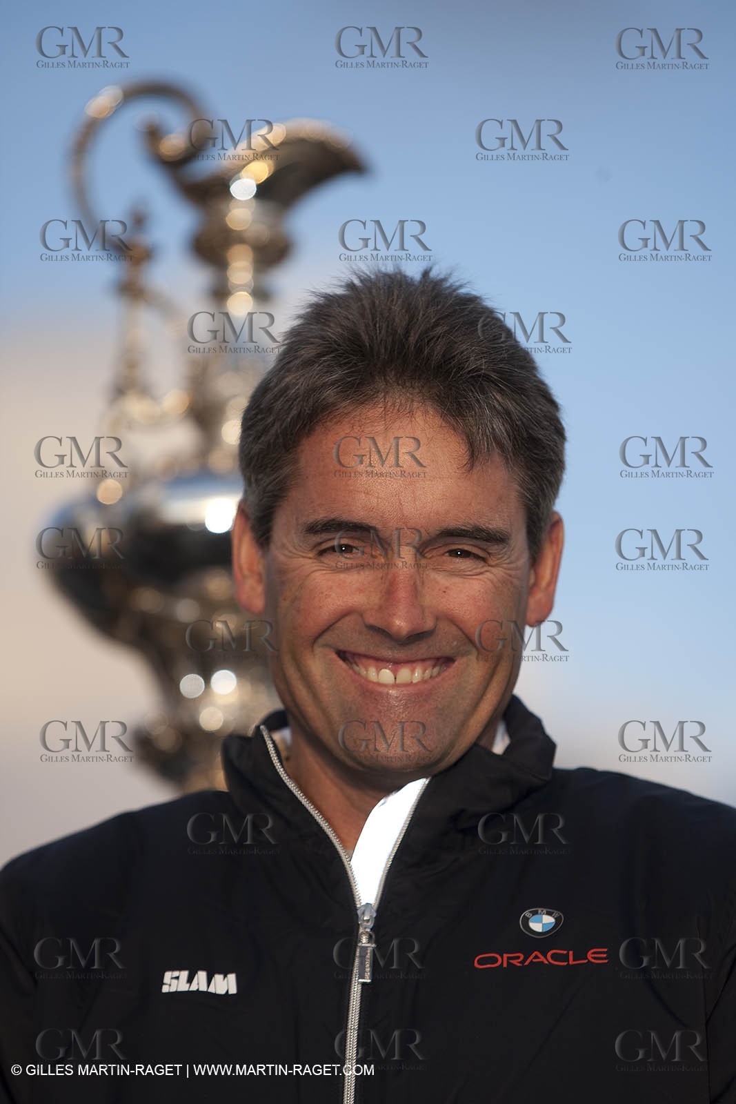 21 02 2010 - San Diego (USA,CA) - 33rd America's Cup - BMW ORACLE Racing - USA Victory Tour - Day 3 - Cup in San Diego - Onboard the USS Midway  - Russell Coutts - Larry Ellison