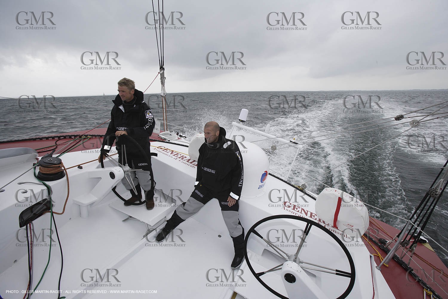 11 05 2007 - La Trinité sur mer (France) - Projet Yann Eliès   Generali 60 open pour le Vendée Globe - Zinedine Zidane à bord