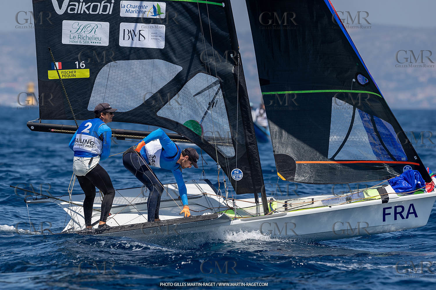 16 07 2023, Marseille, (FRA), Paris 2024 Olympic Games 2024 Sailing Test Event, Day 8, Medal race 49er Men