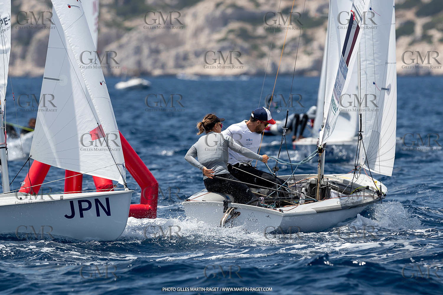09 07 2023, Marseille (FRA), Paris 2024 Sailing Test Event, Race Day 1, 470