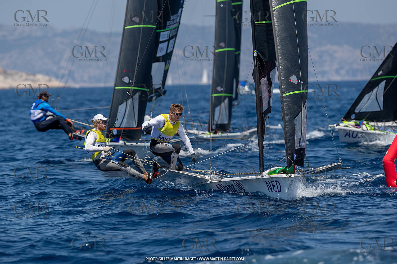 16 07 2023, Marseille, (FRA), Paris 2024 Olympic Games 2024 Sailing Test Event, Day 8, Medal race 49er Men