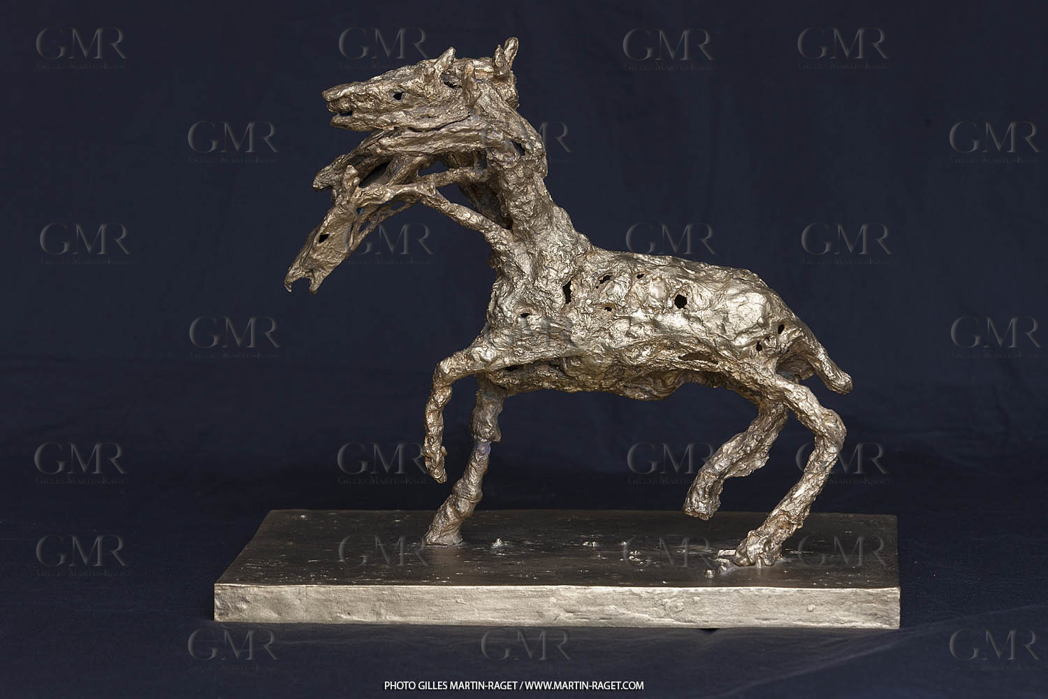 02 04 2016, Marseille (FRA,13), Oeuvre de Germaine Richier, Le Cheval à six têtes, petit 1955 ou 1956, Bronze naturel nettoyé, Numéroté Epreuve d'artiste, fondeur : L. Thinot, Paris, 35,5 x 38 x 18 cm, Collection particulière