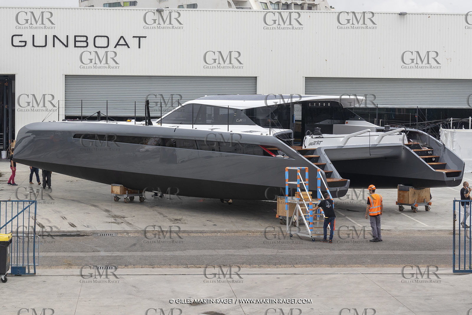 21 07 2020, La Grande Motte (FRA), Gunboat, Gunboat 68 SeaTilt out of the shed