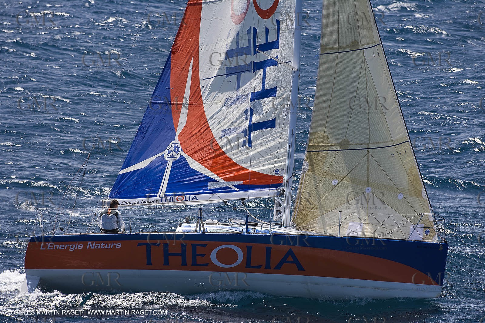 06-26-2007 - FIGARO II - THEOLIA - Skipper : Robert Nagy - Training off Marseille (south France) with strong wind conditions