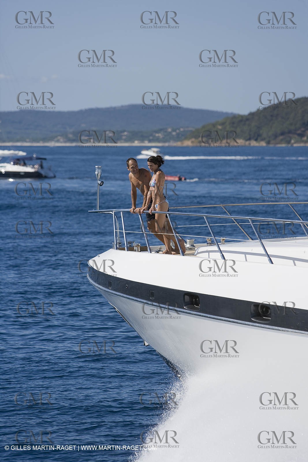 06 09 2007 - Saint Tropez (FRA, 83) - Superyachts - Motoryachts - Mangusta 92 Triple Fun in Saint Tropez - Mooring at Club 55 at Pampelonne Beach