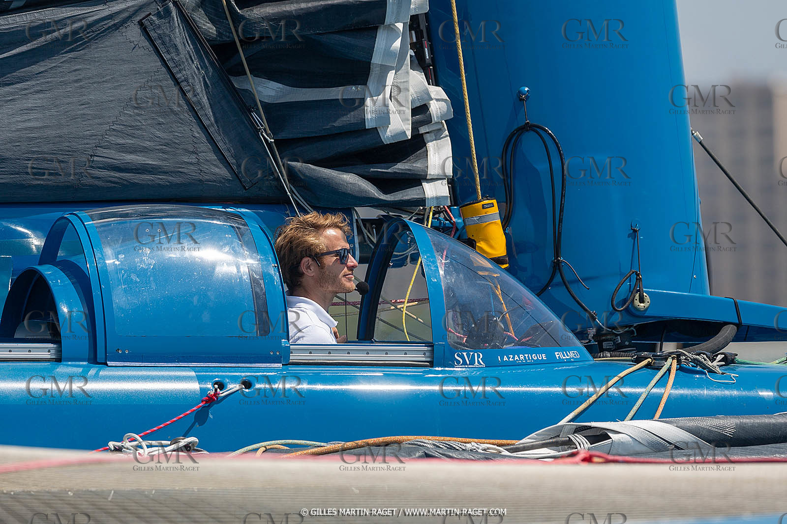 18 05 2022, Marseille (FRA), APremière navigation du trimaran Ultim SVR LAZARTIGUE à Marseille, le skipper François Gabard