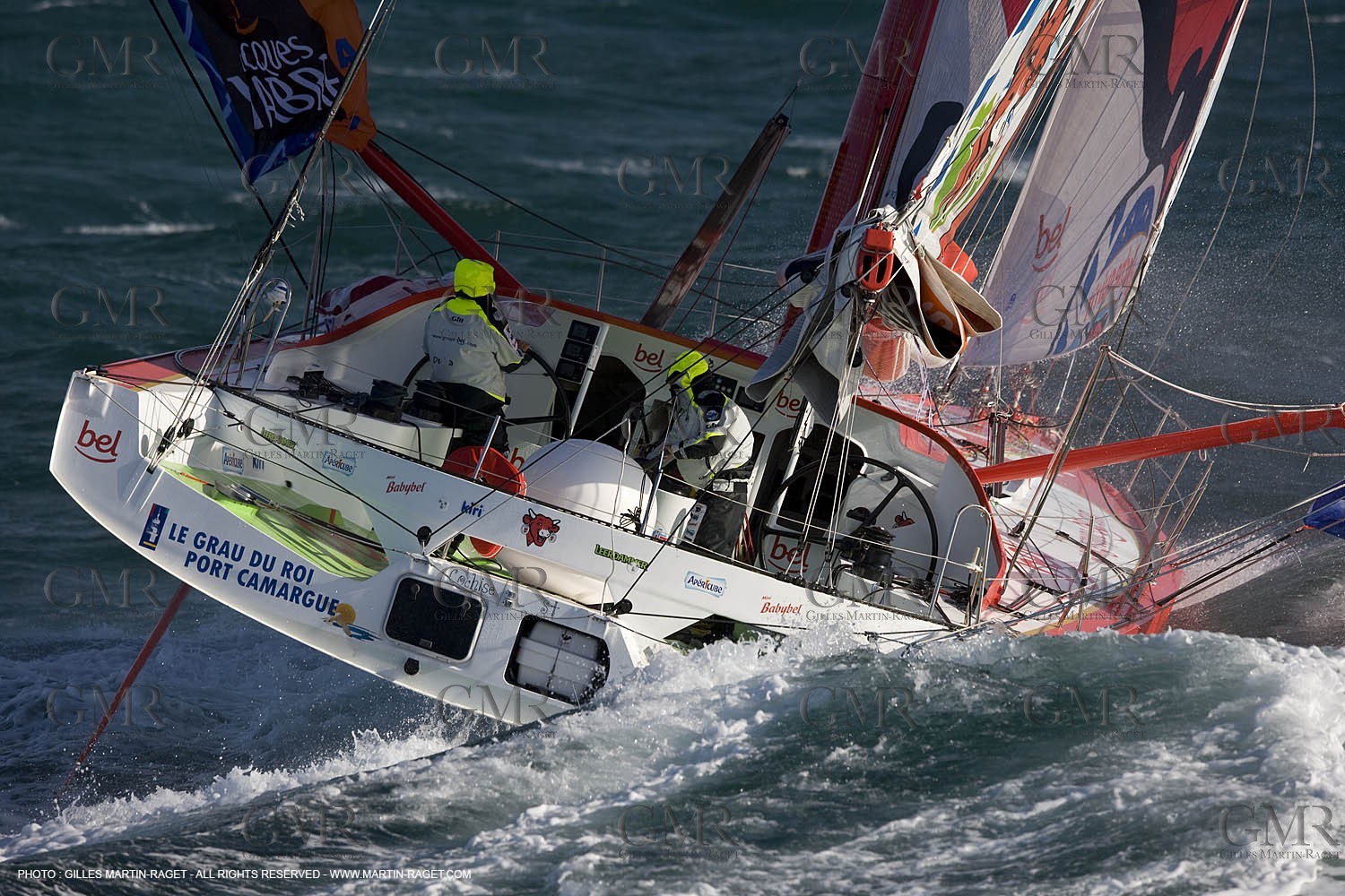 17 10 2007 - Chrebourg (FRA, 35) - IMOCA monohulls- Transat Jacques Vabre - Groupe Bel (Kito de Pavant - Sébastien Col) - qualification delivery Port Camargue-Le Havre