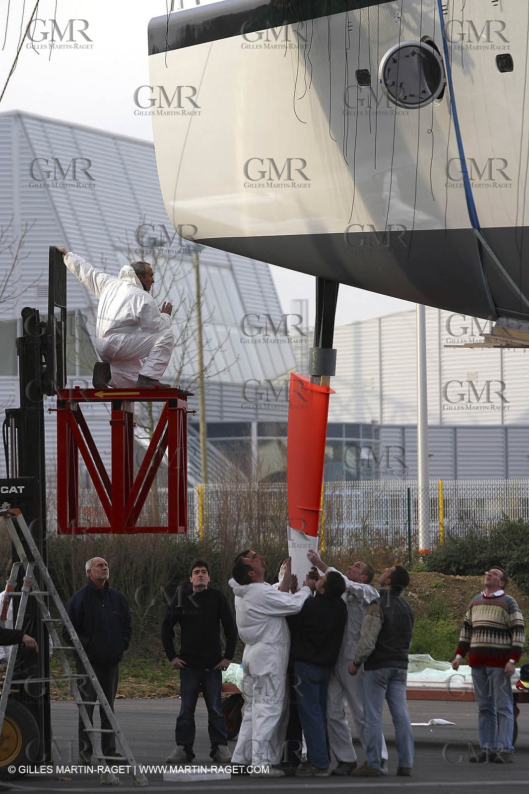 Vannes - Chantier Multiplast - 1ère mise à l'eau Orange II