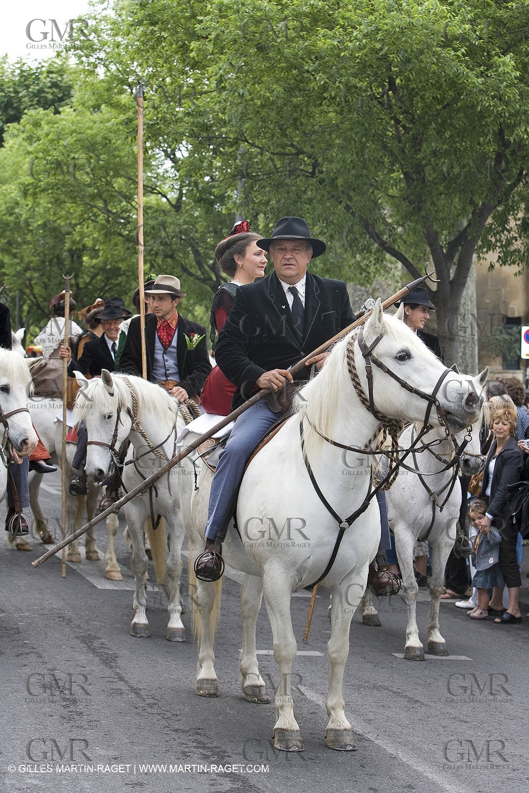Arlésiennes in costume - Gardians (cow-boys) celebration - Arles