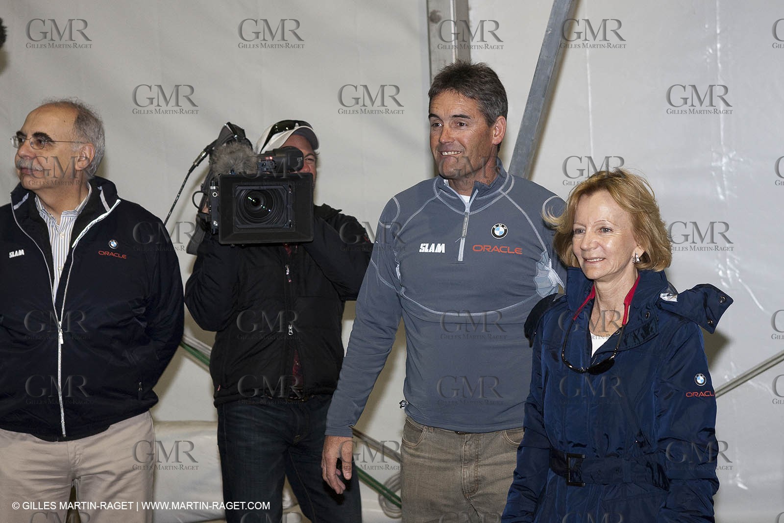 06 02 2010 - Valencia (ESP) - 33rd America's Cup - BMW ORACLE Racing - Last preparation day -  Elena Salgado (Spain Vice President and Economy Minister) visiting the team