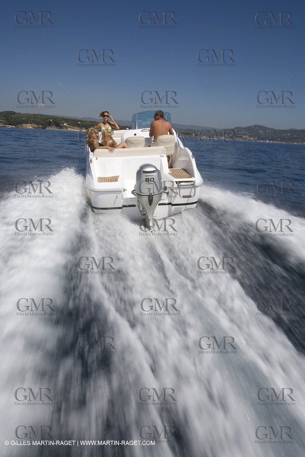 Motor boat running