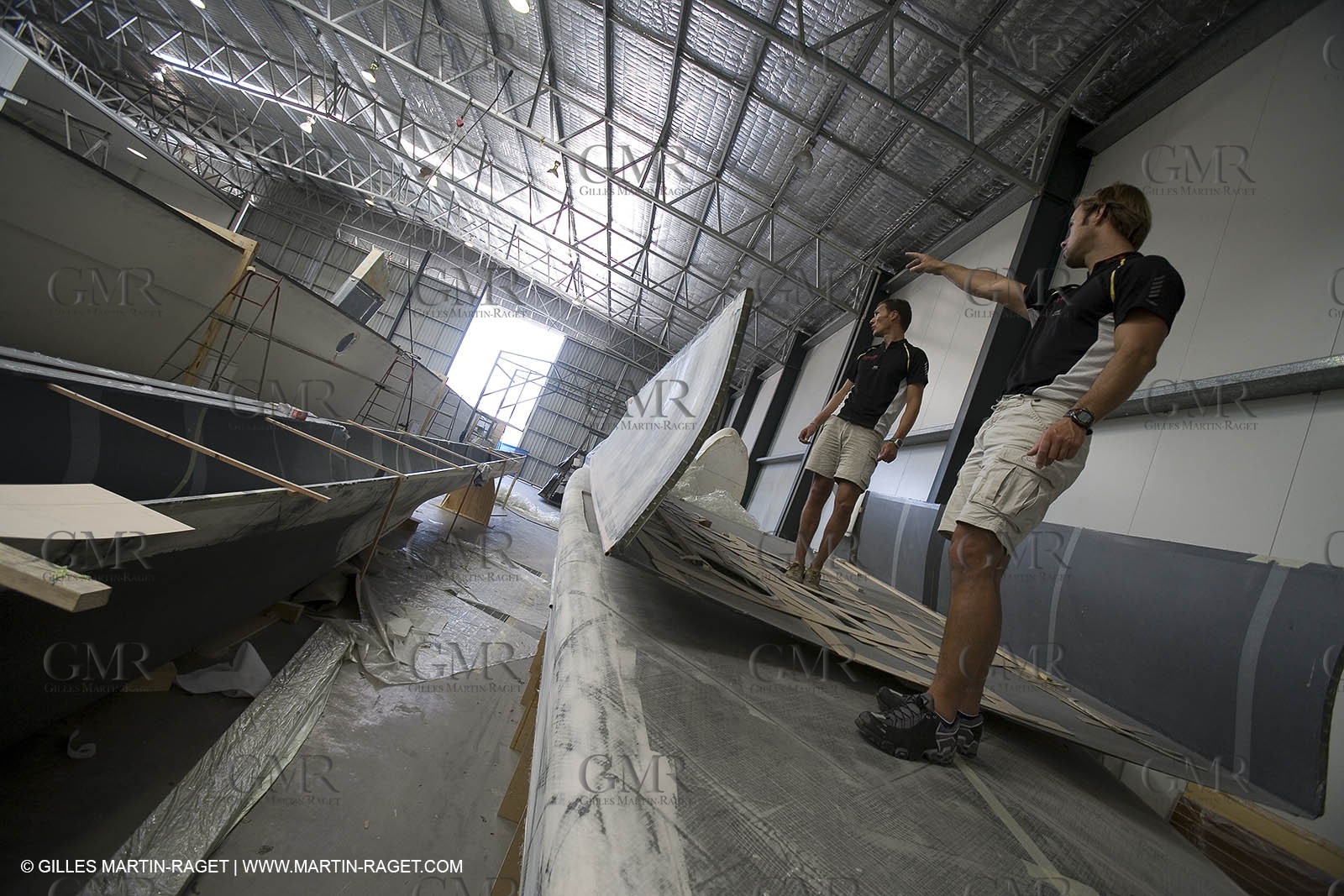 Sydney, Australia, Thomas Coville trimaran Sodebo building at Boat Speed