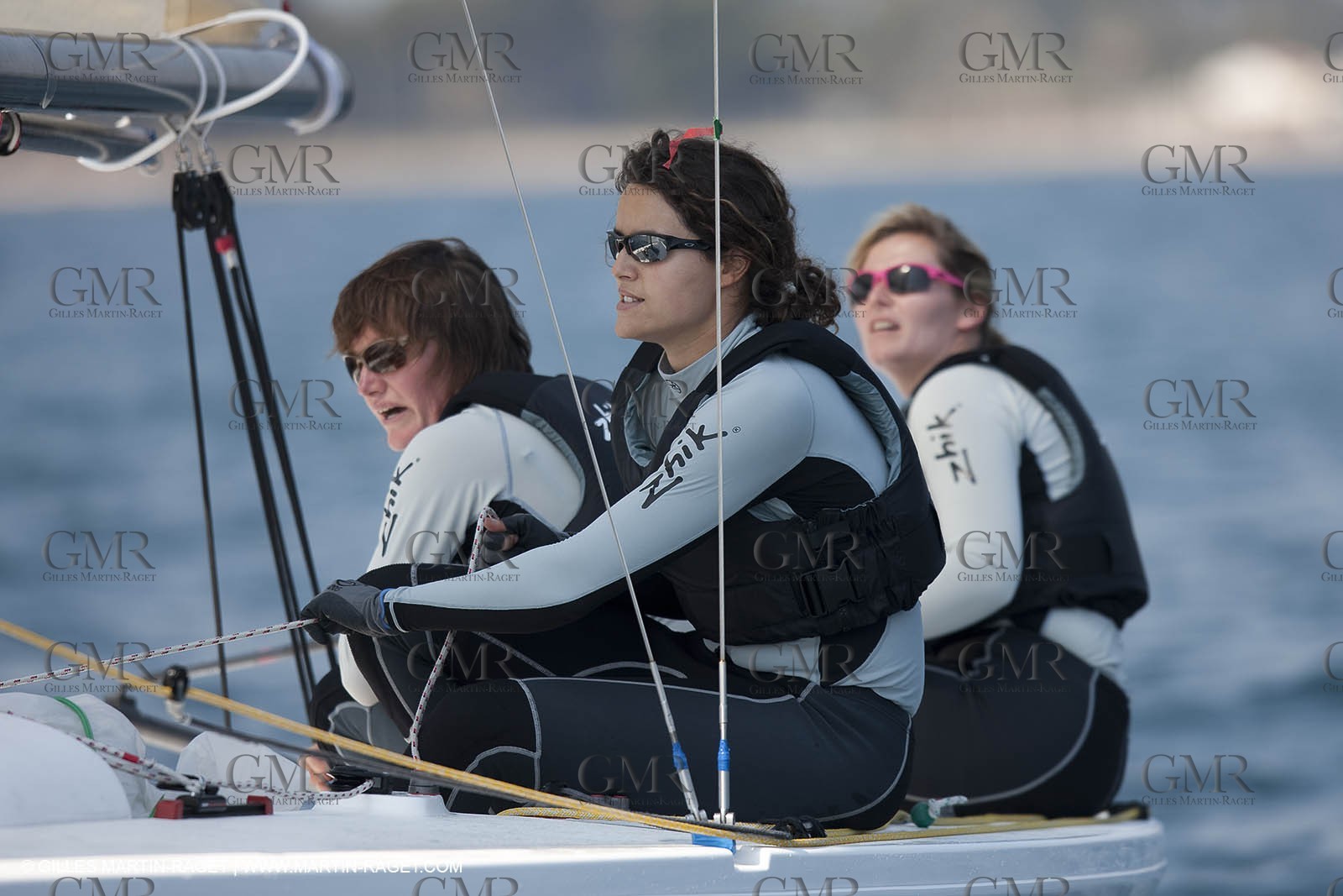 20 04 2010 - Hyères (FRA,83) - SOF 2010 - Zhik Team - women Match Racing - Leroy Pruvot  Bertrand