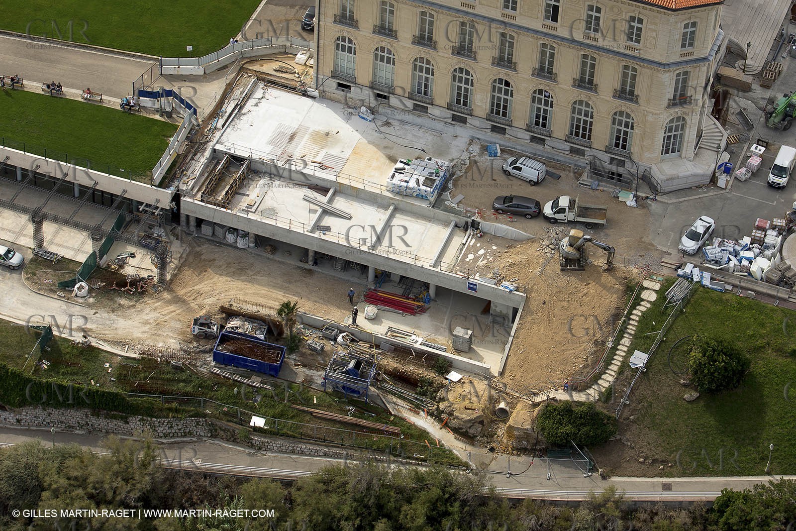 28 09 2012 - Marseille (FRA,13) - Travaux sur le Vieux Port, Construction du MUCEM, Renovation du Fort Saint Jean, construction du Centre Régional de la Meriterranée, CEREM,