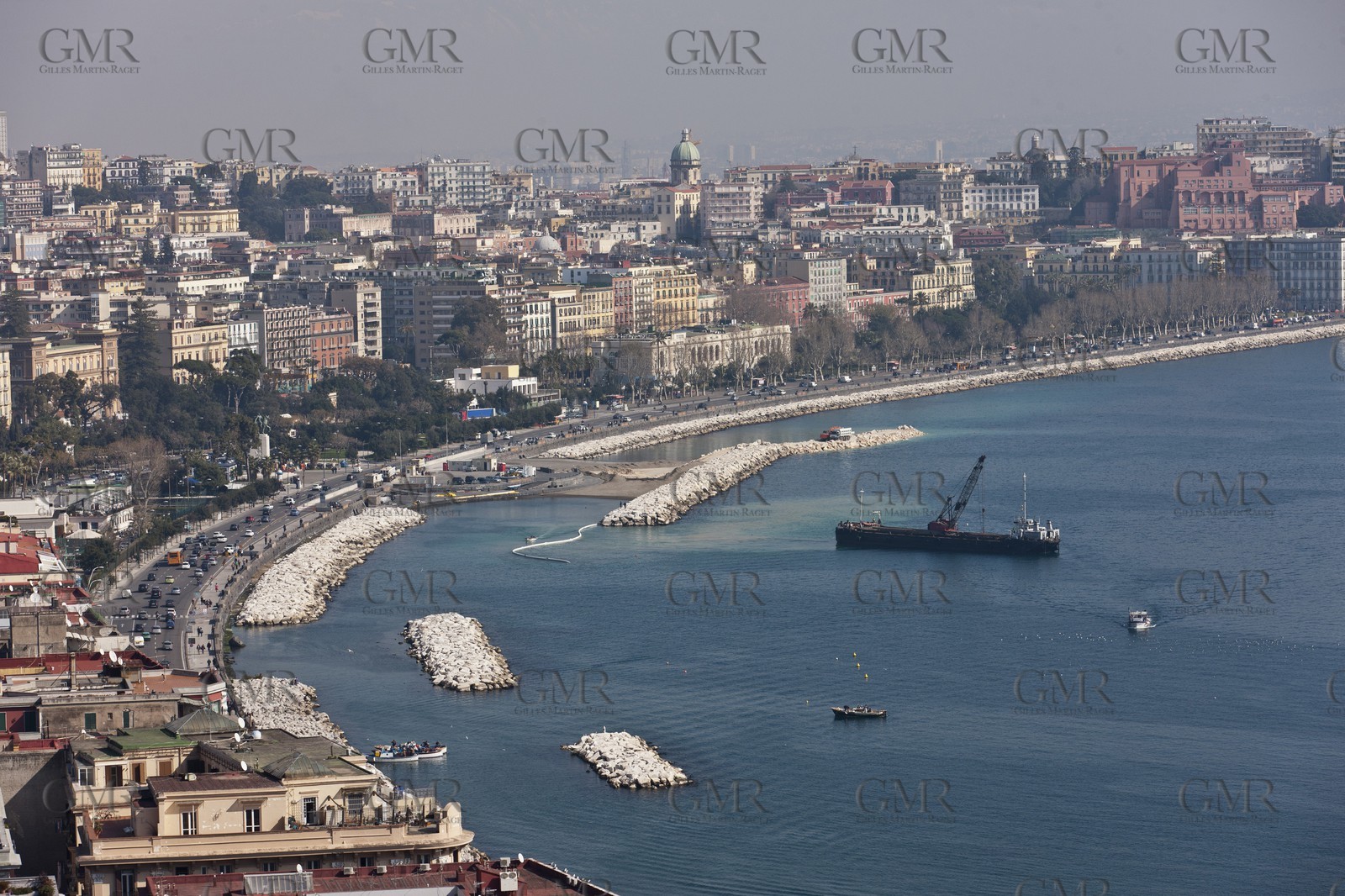24 02 2012 - Naples (ITA) - 34th America's Cup - America's Cup World Series Naples 2012 - Naples Preview - Breakwater extension works