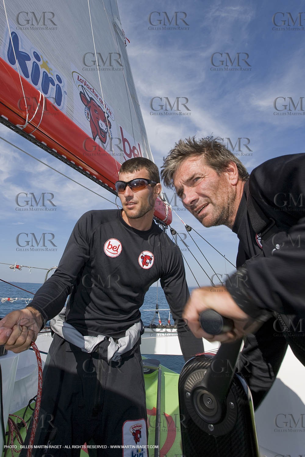 20 09 2007 - Marseille (FRA, 13) - Monos IMOCA - GROUPE BEL (Kito de Pavant) - Premières navigations - A bord avec Kito de Pavant et Sébastien Col