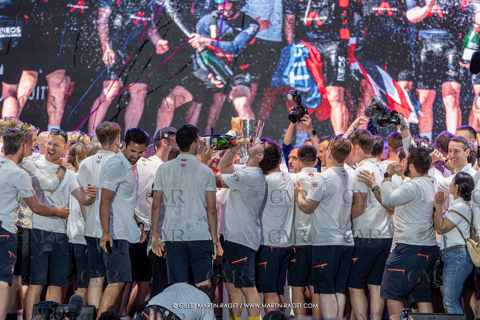 04 10 2024, Barcelona (ESP), 37th America's Cup, Louis Vuitton Cup Final, Race Day 7 , Prizegiving