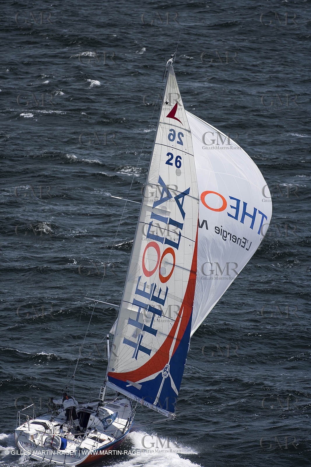06-26-2007 - FIGARO II - THEOLIA - Skipper : Robert Nagy - Training off Marseille (south France) with strong wind conditions
