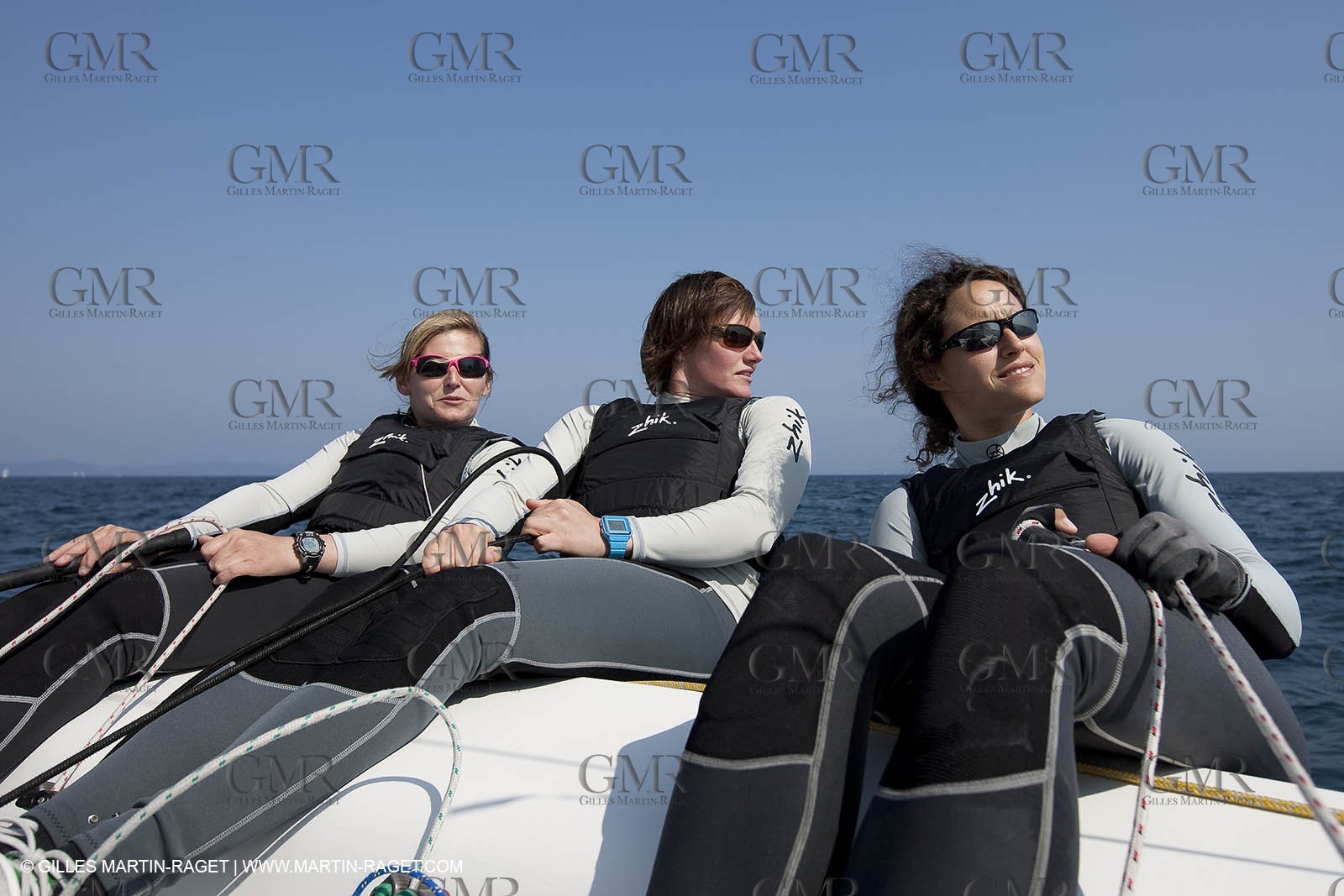 20 04 2010 - Hyères (FRA,83) - SOF 2010 - Zhik Team - women Match Racing - Leroy Pruvot  Bertrand