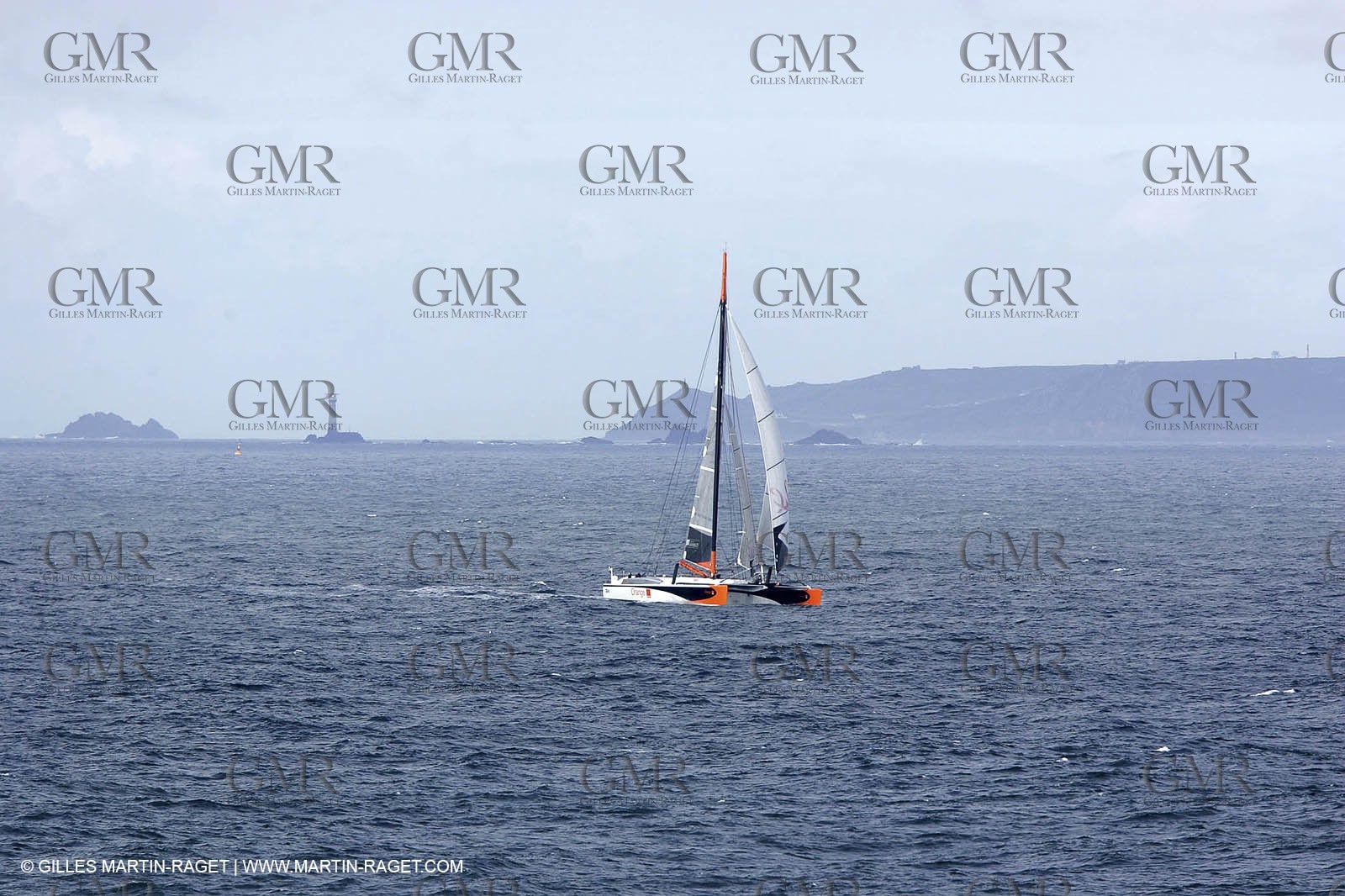 2004 Atlantic record attempt - Orange II at Land's End