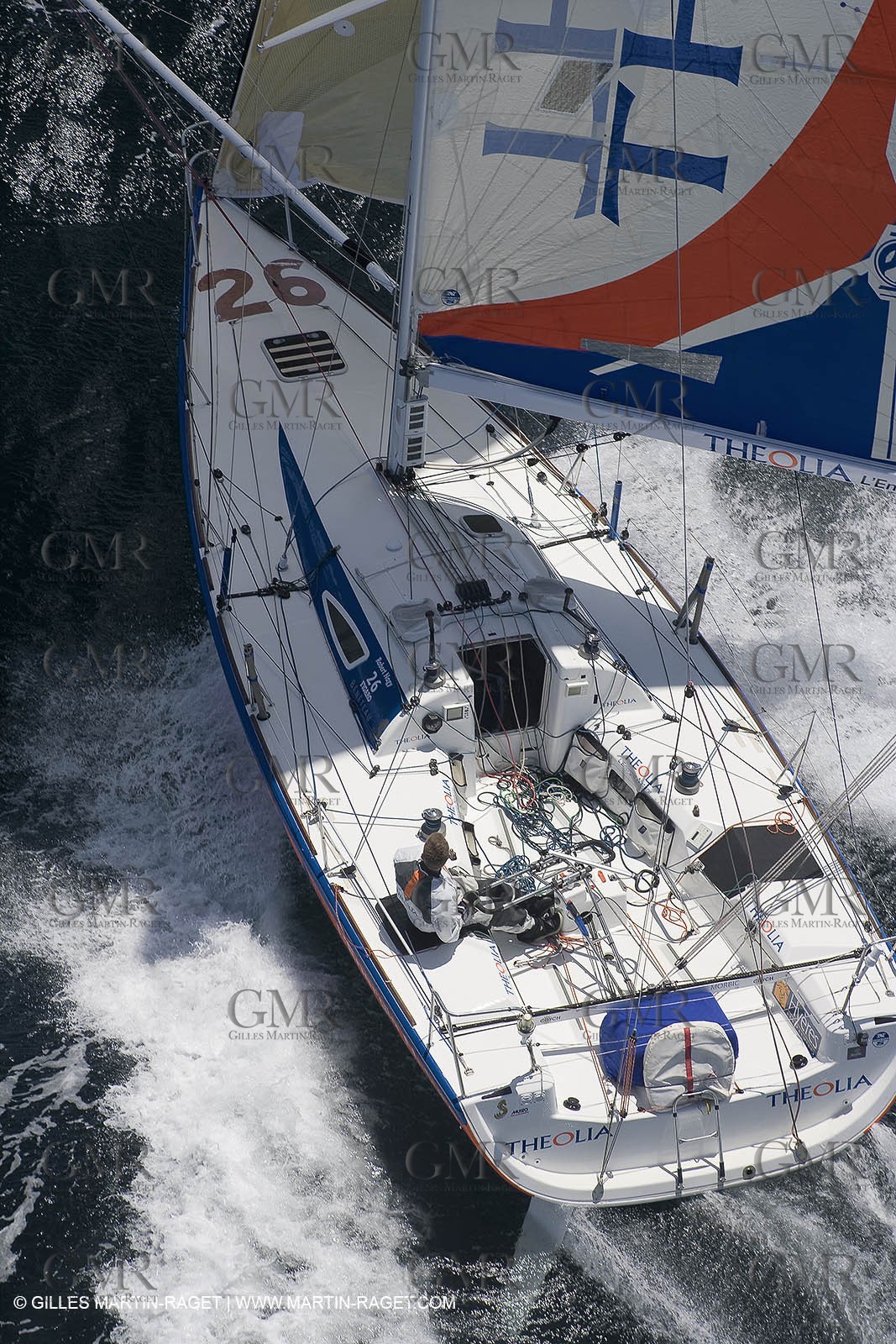 06-26-2007 - FIGARO II - THEOLIA - Skipper : Robert Nagy - Training off Marseille (south France) with strong wind conditions