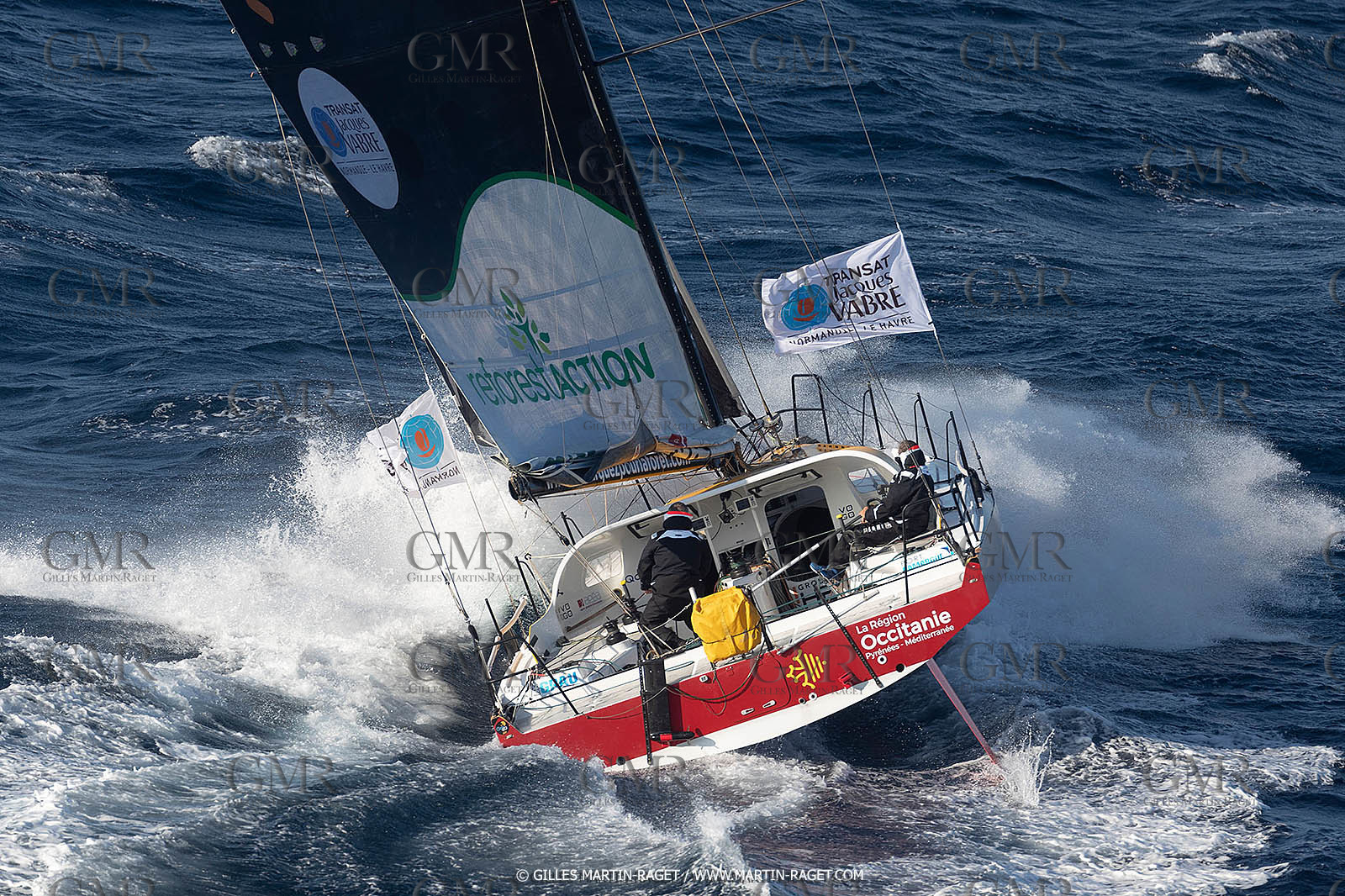 27 08 2021, Marseille (FRA), Transat Jacques Vabre 2021, Class 40, HBF-Reforest'Action (Kito de Pavant, Gwen Gbick)