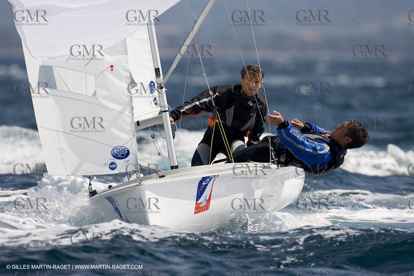 27 04 2007 - 2007 Semaine Olympique Française - Hyères (South of France) - Day 6 - Medal Race - Team France - 470 Homme - Leboucher-Garos