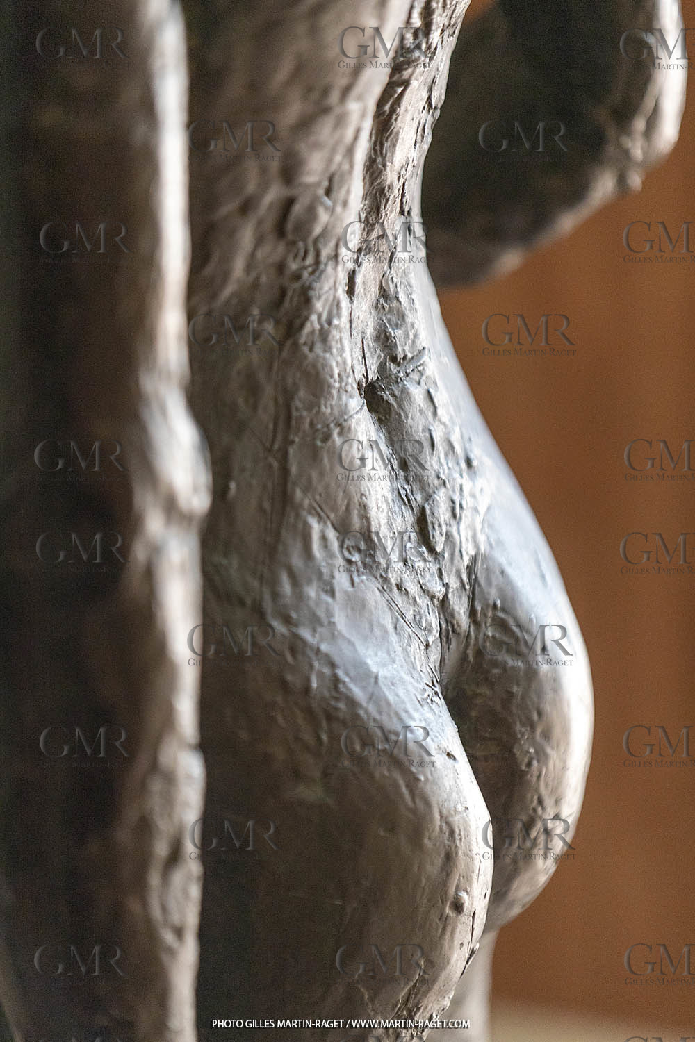 20 07 2020, St Rémy de Provence, Oeuvre de Germaine Richier, Torse I 1934, Bronze patiné foncé, épreuve d'exposition, Fondeur : Susse, Paris, 108 X 47,5 X 33 cm, collection particulière,