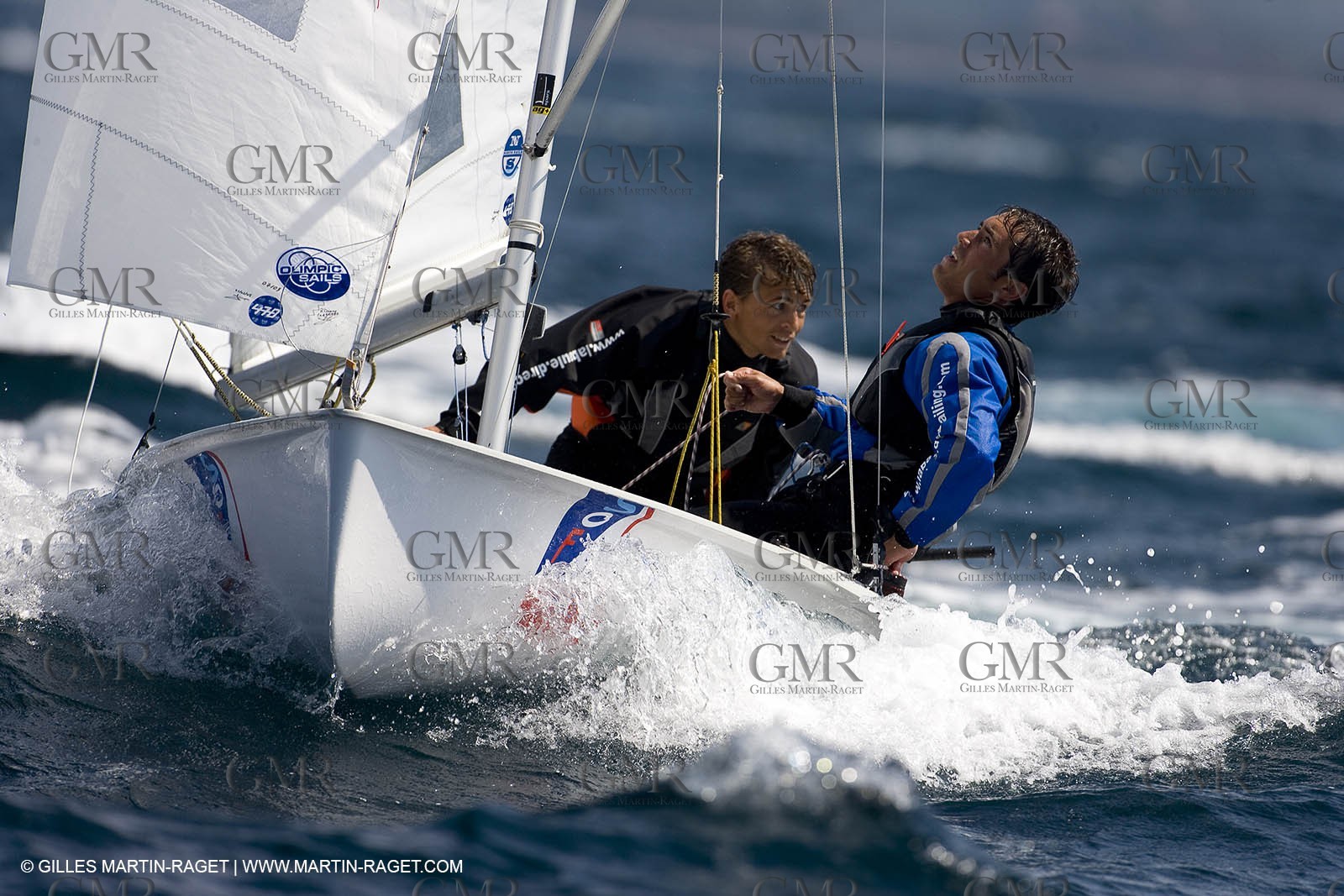27 04 2007 - 2007 Semaine Olympique Française - Hyères (South of France) - Day 6 - Medal Race - Team France - 470 Homme - Leboucher-Garos