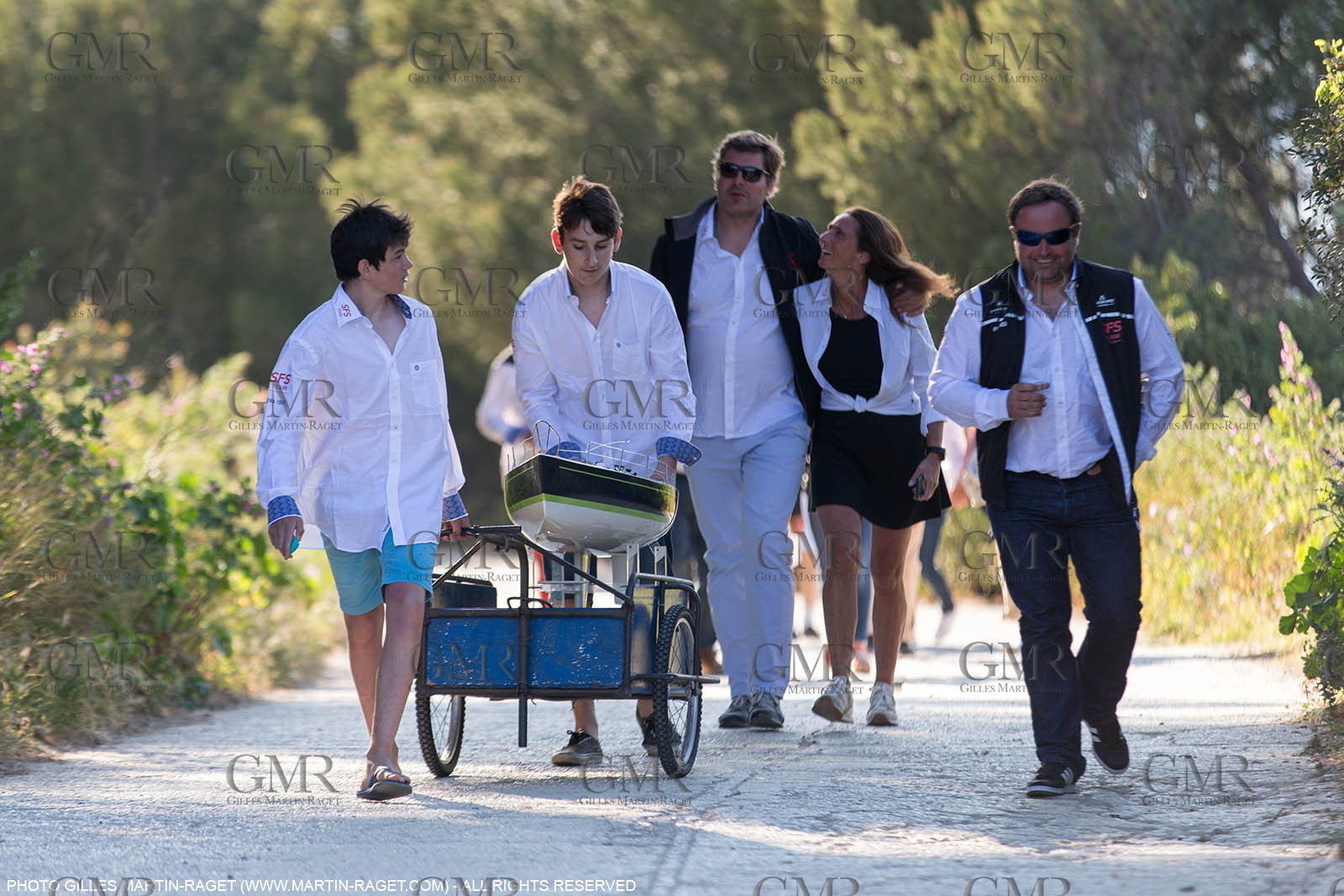 05 05 2016, Porquerolles (FRA,83), Semaine de Porquerolles, célébration des 30 and de lla victoire de l'Esprit d'Equipe dans la Whitbread, l'équipage se retrouve à bord du maxi SFS skippé par Lionel Péan