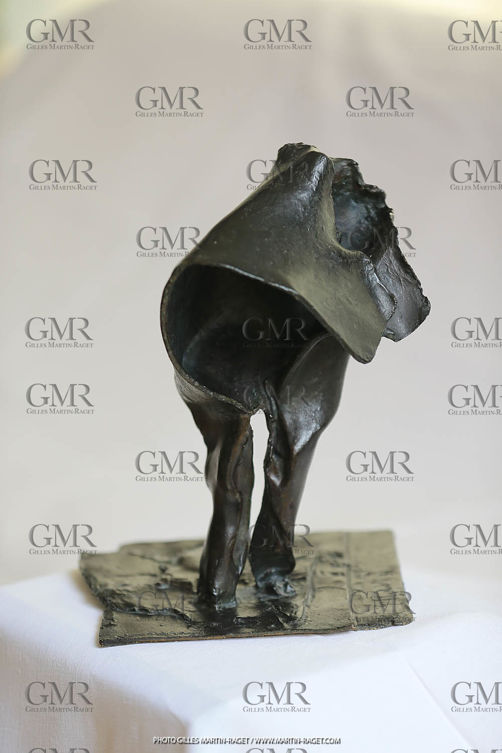 20 03 2016, St Rémy de Provence (FRA,13), Oeuvre de Germaine Richier, L'outre 1956, Bronze Patiné foncé, Numéroté 3 8, 28,5x24x19,5 cm, collection particulière