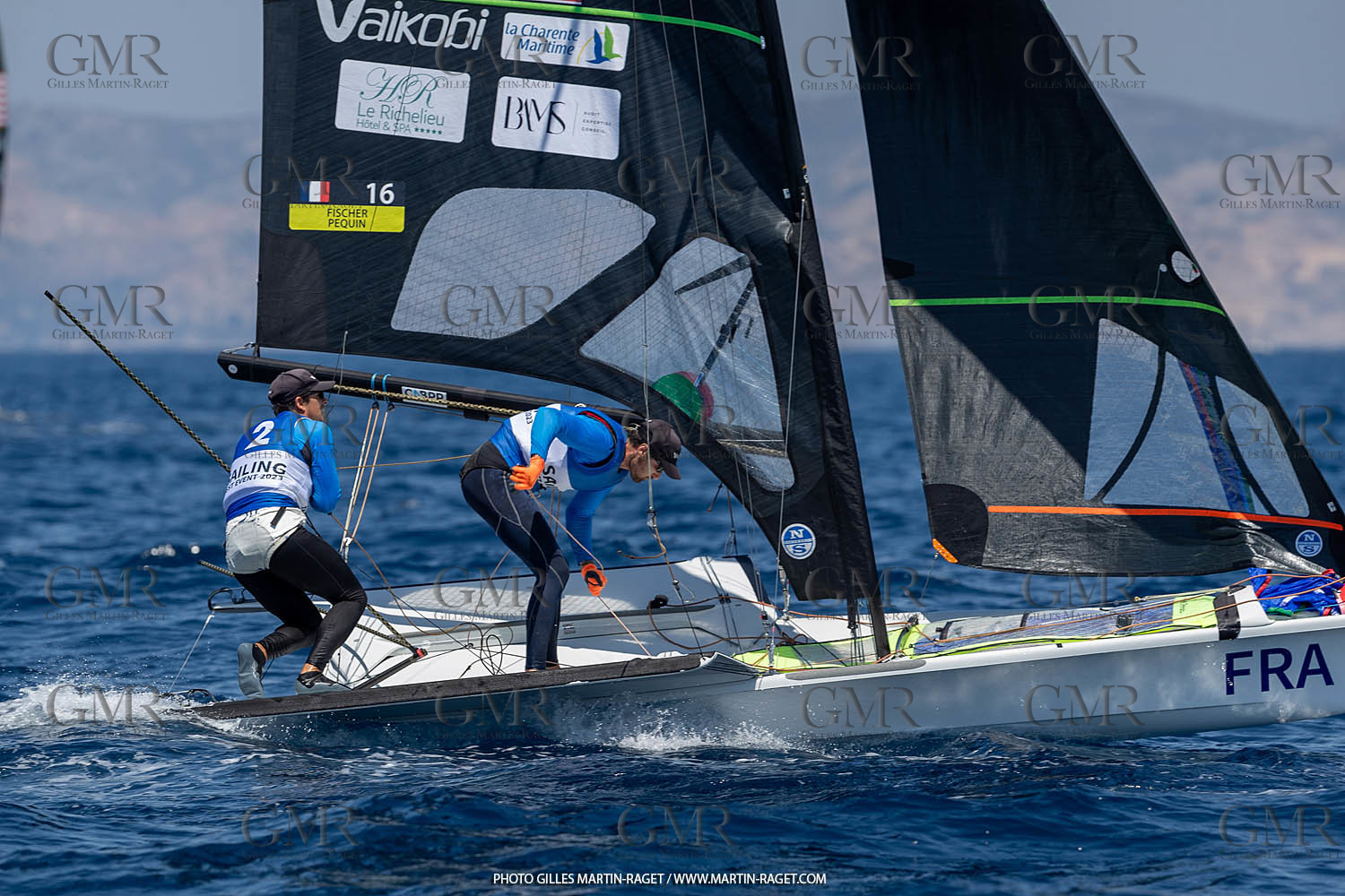 16 07 2023, Marseille, (FRA), Paris 2024 Olympic Games 2024 Sailing Test Event, Day 8, Medal race 49er Men
