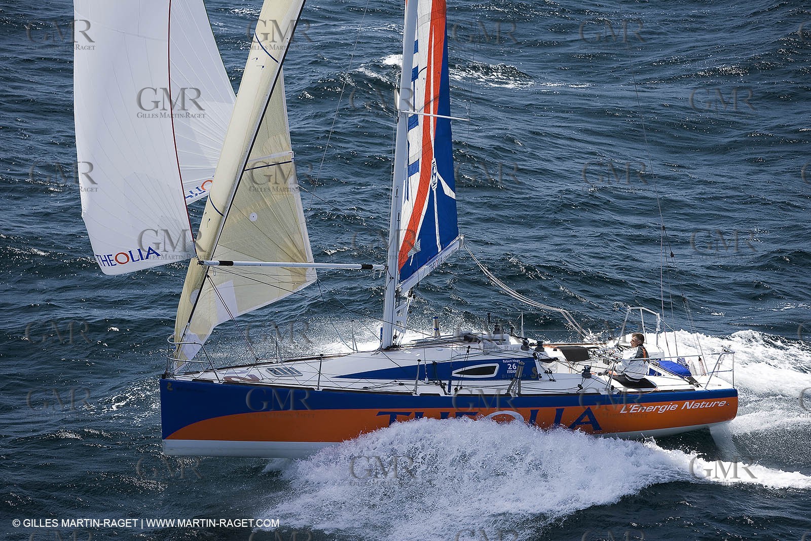 06-26-2007 - FIGARO II - THEOLIA - Skipper : Robert Nagy - Training off Marseille (south France) with strong wind conditions