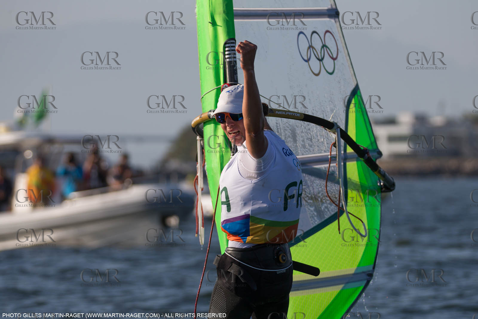 14 08 2016, Rio de Janeiro (BRA), 2016 Olympic Games, Sailing, RSX Women medal race, Charline Picon (FRA), gold medalist