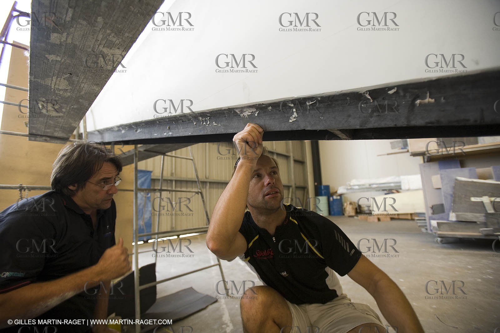 Sydney, Australia, Thomas Coville trimaran Sodebo building at Boat Speed