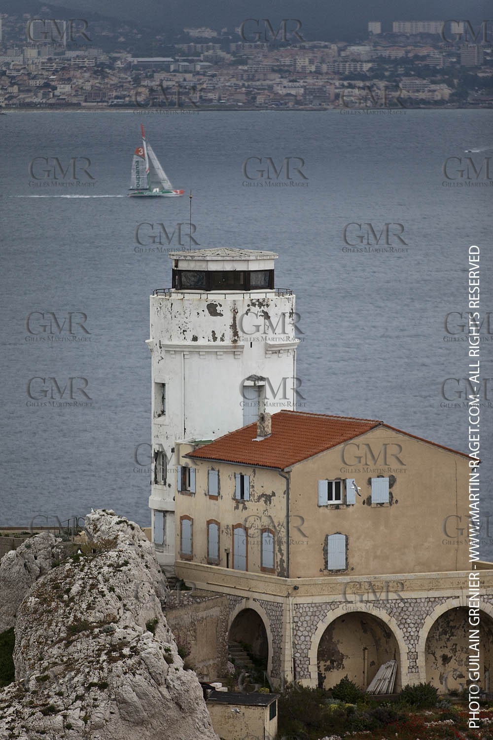 05 14 09 - Marseilles - Mediterranean Record - Groupama 3 - Franck Cammas - G Class - Start from Marseilles to Carthage (Tunisia)