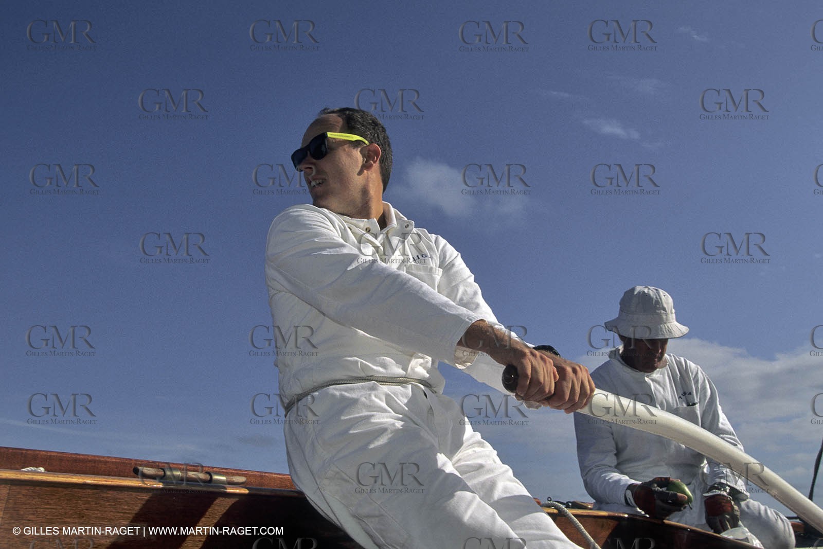 May 1996 - Cannes (FRA, 06) Albert of Monaco helming Tuiga
