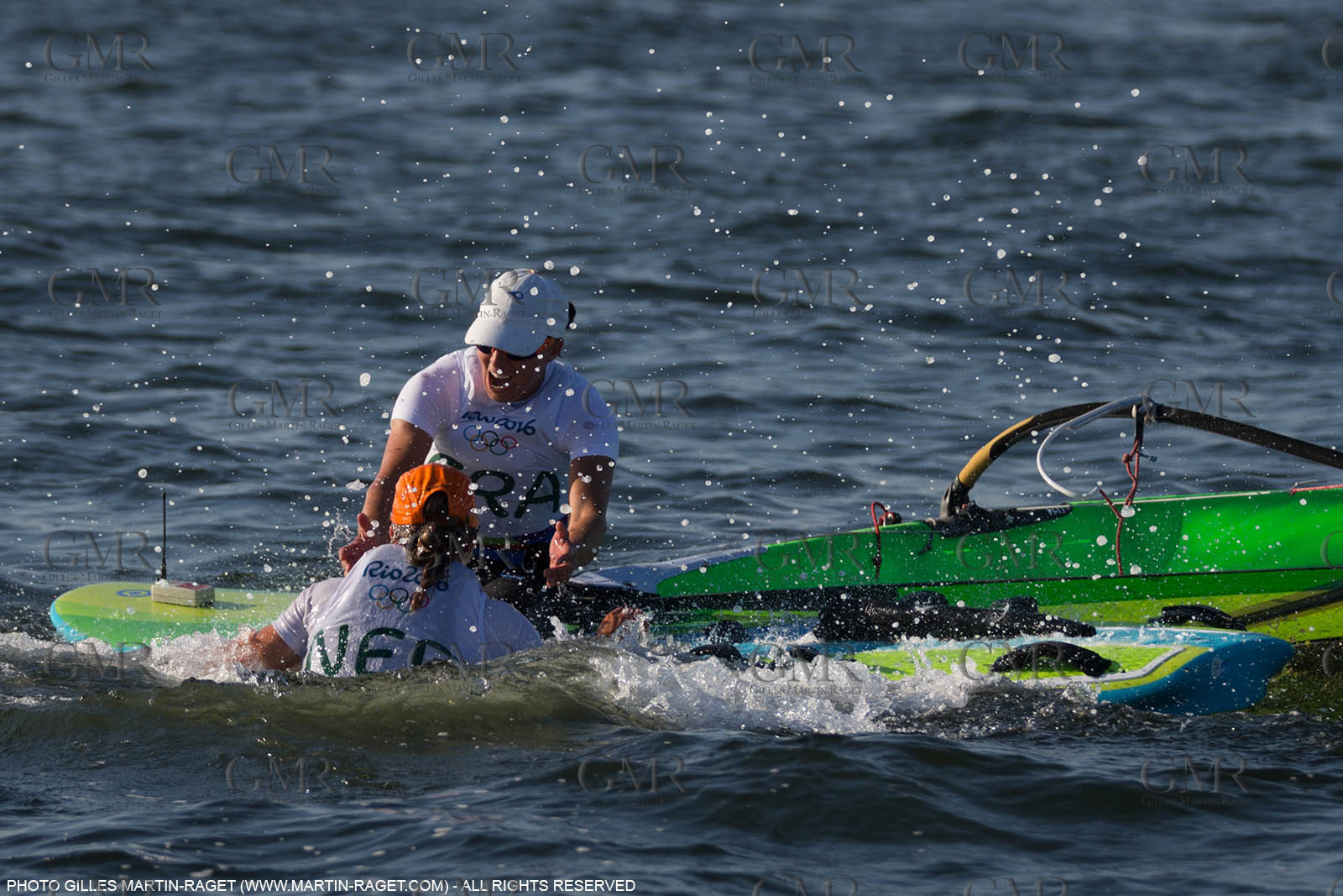 14 08 2016, Rio de Janeiro (BRA), 2016 Olympic Games, Sailing, RSX Women medal race, Charline Picon (FRA), gold medalist