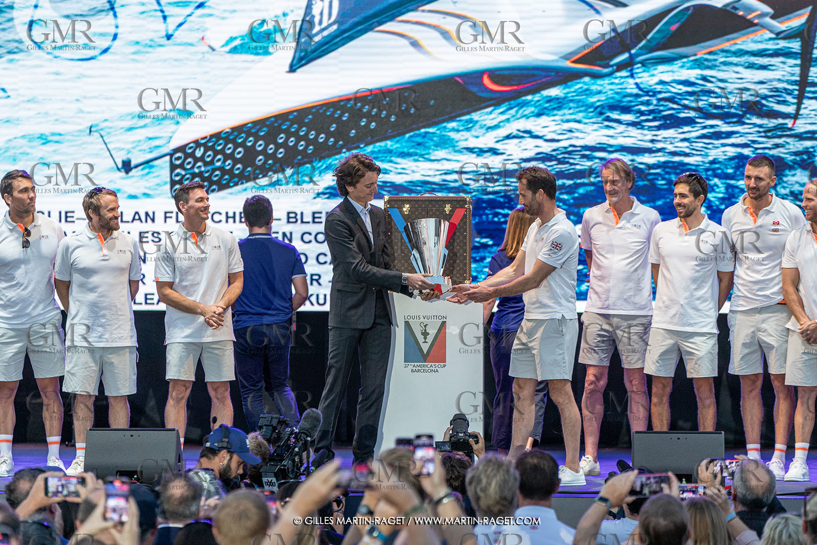 04 10 2024, Barcelona (ESP), 37th America's Cup, Louis Vuitton Cup Final, Race Day 7 , Prizegiving