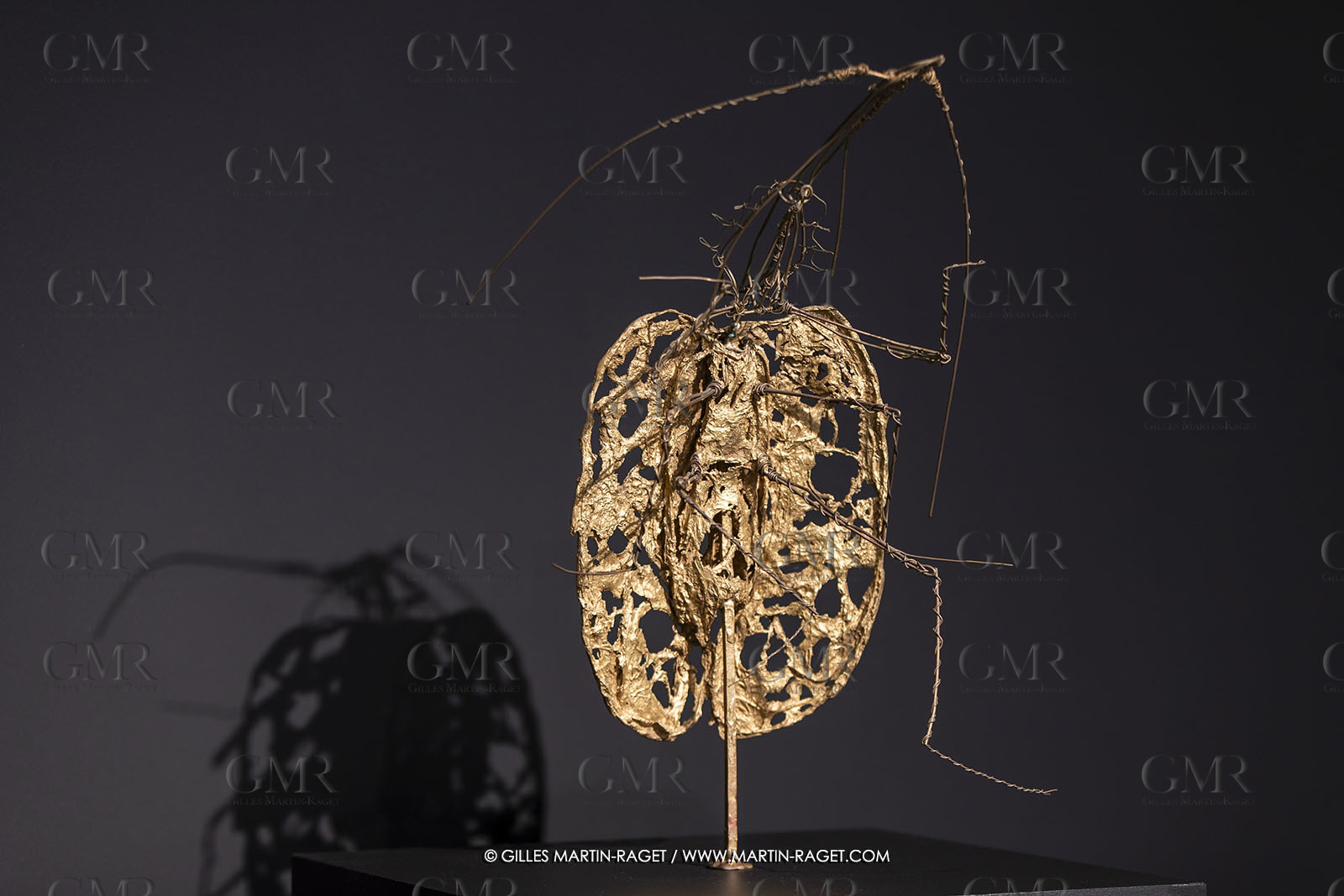 30 10 2023, Montpellier (FRA), oeuvre de Germaine Richier, Exposition Centre Pompidou - Musée Fabre 2023, La Mandoline [La Cigale] 1954-1955, Bronze naturel nettoyé, Epreuve d'exposition, Fondeur : L. Thinot, Paris, 60 x 39 x 44 cm, Collection particulière