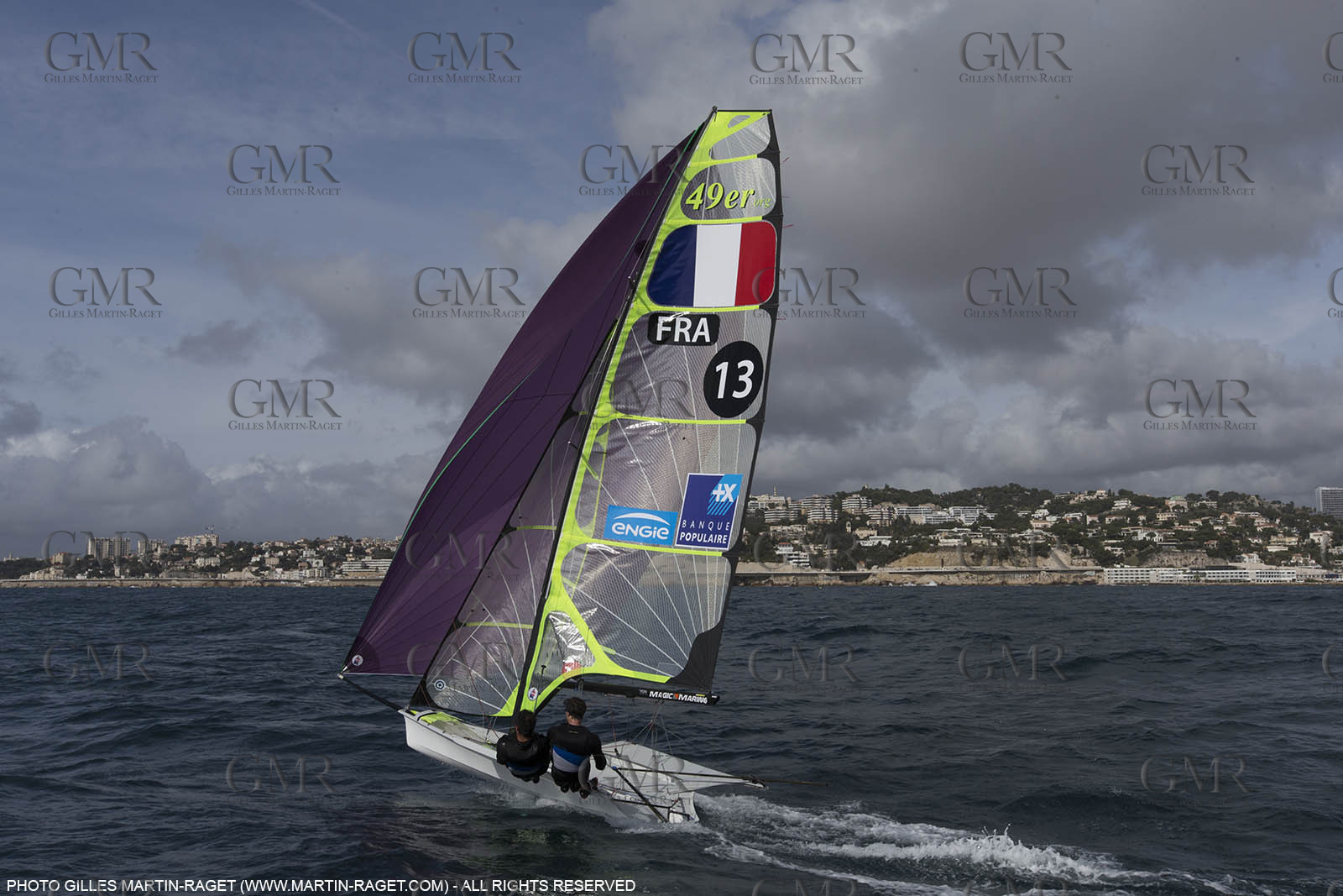 04 03 2016, Marseille (FRA,13), Olympic Sailing, 49er, french representatives Julien D'Ortoli Noë Delpech training