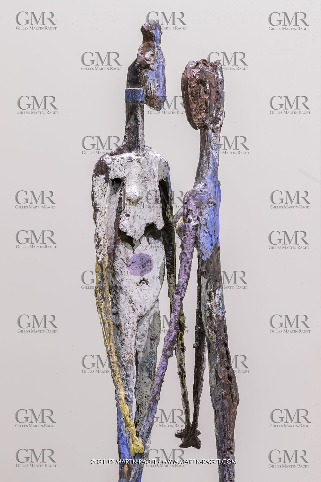 02 05 2023, Paris (FRA), oeuvre de Germaine Richier, Exposition Centre Pompidou 2023, Le Couple peint 1959, Bronze peint, Pièce unique, 139 x 74,5 x 74,5 cm, Don Quixote Foundation