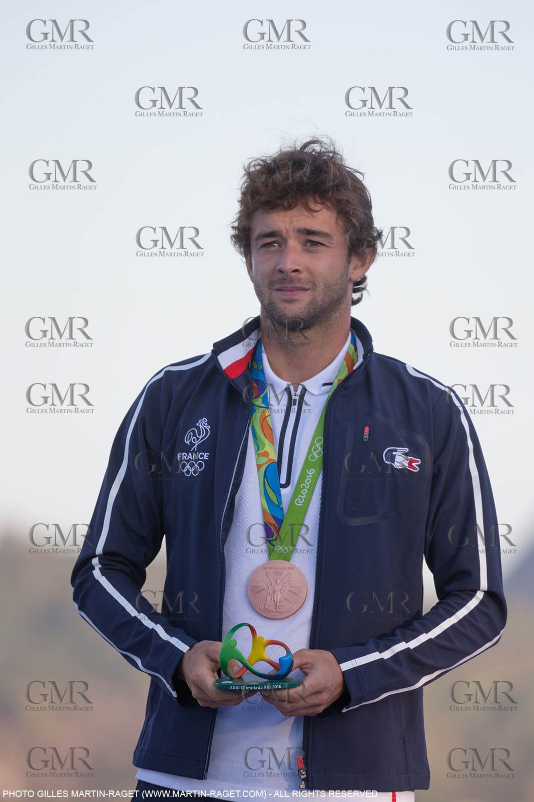 14 08 2016, Rio de Janeiro (BRA), 2016 Olympic Games, Sailing, RSX Men medal ceremony, Pierre Le Coq (FRA) bronze medal