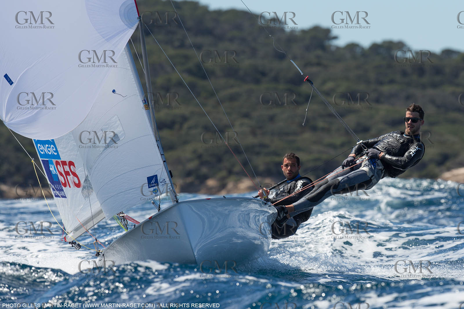 25 04 2016, Hyères (FRA,83), Jeux Olympiques Rio 2016, voile, 470, Sofian Bouvet   Jeremie Mion, SFS Voile