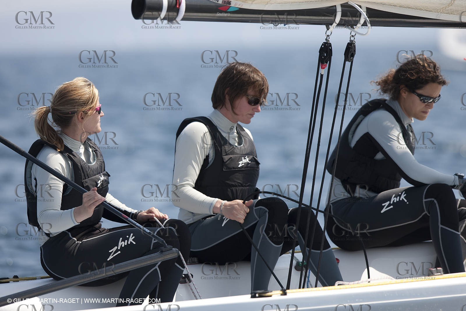 20 04 2010 - Hyères (FRA,83) - SOF 2010 - Zhik Team - women Match Racing - Leroy Pruvot  Bertrand