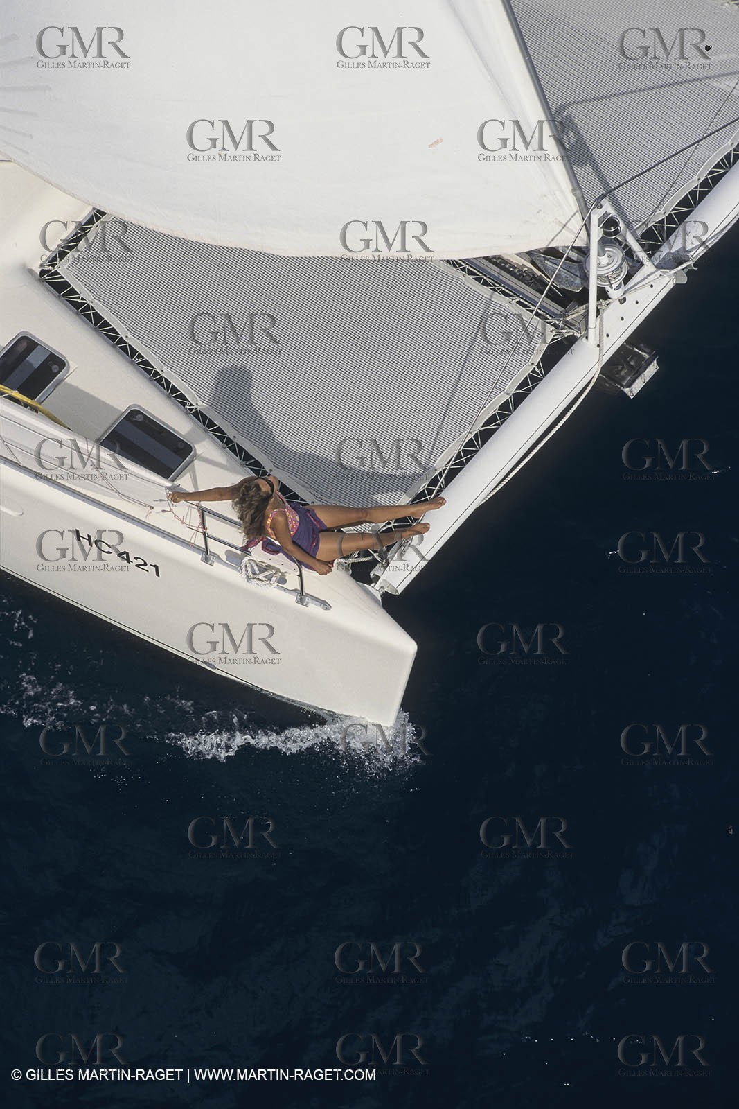 Sailing, cruising, multihull under sail