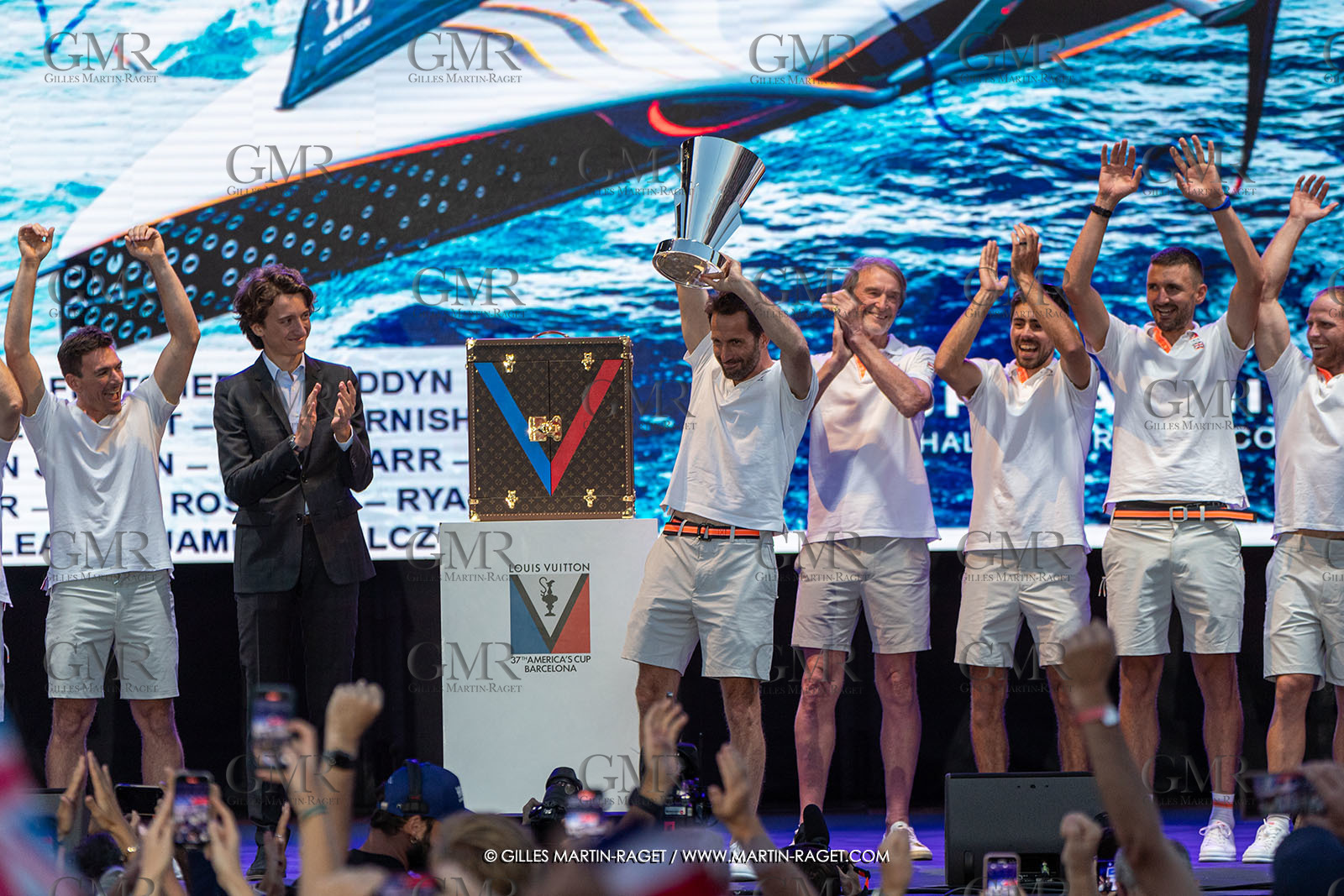 04 10 2024, Barcelona (ESP), 37th America's Cup, Louis Vuitton Cup Final, Race Day 7 , Prizegiving