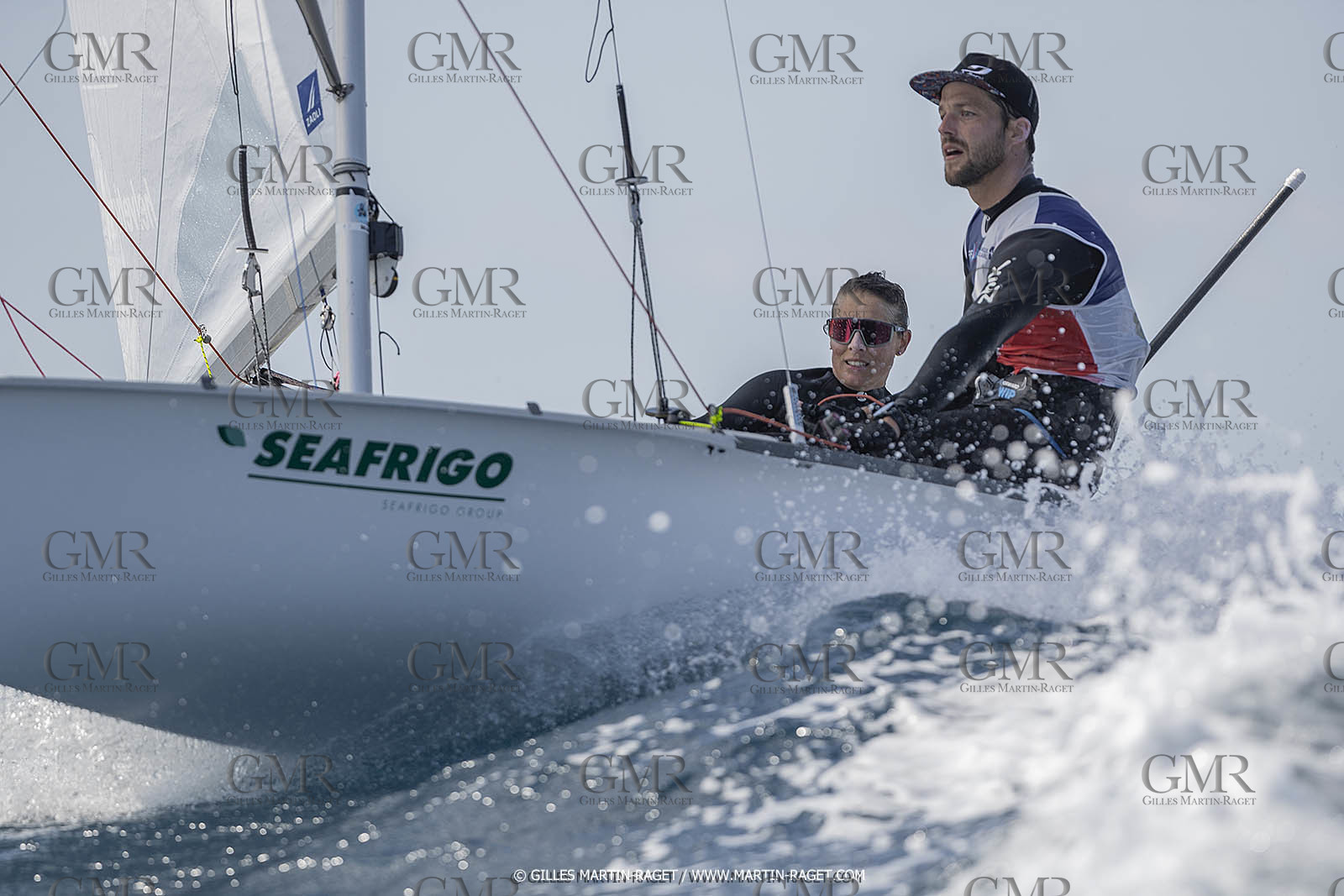 16 09 2022, Marseille (FRA), 470 Class, Paris 2024 Olympic Games, Sailing, 470 mixed dinghy, trainings, Camille Lecointre Jeremie Mion (FRA)